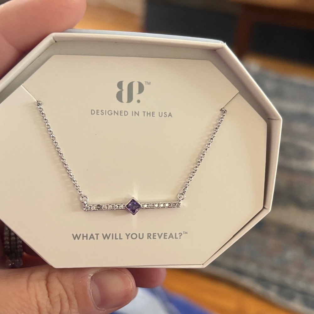 Silver Necklace with Purple Gemstone by Kendra Scott